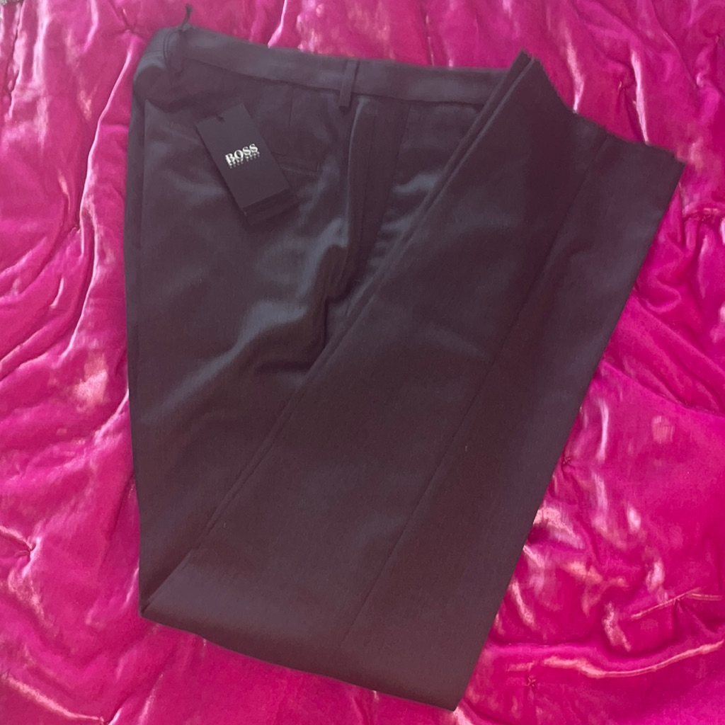 Nwt Hugo Boss Open Hem Grey Dress Pants 32r